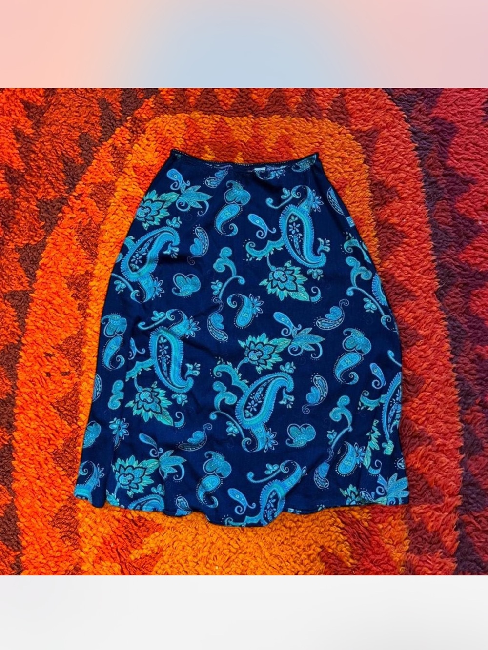 Croft & Barrow blue Paisley midi skirt